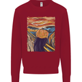 Pumpkin Scream Painting Halloween Kids Sweatshirt Jumper Red