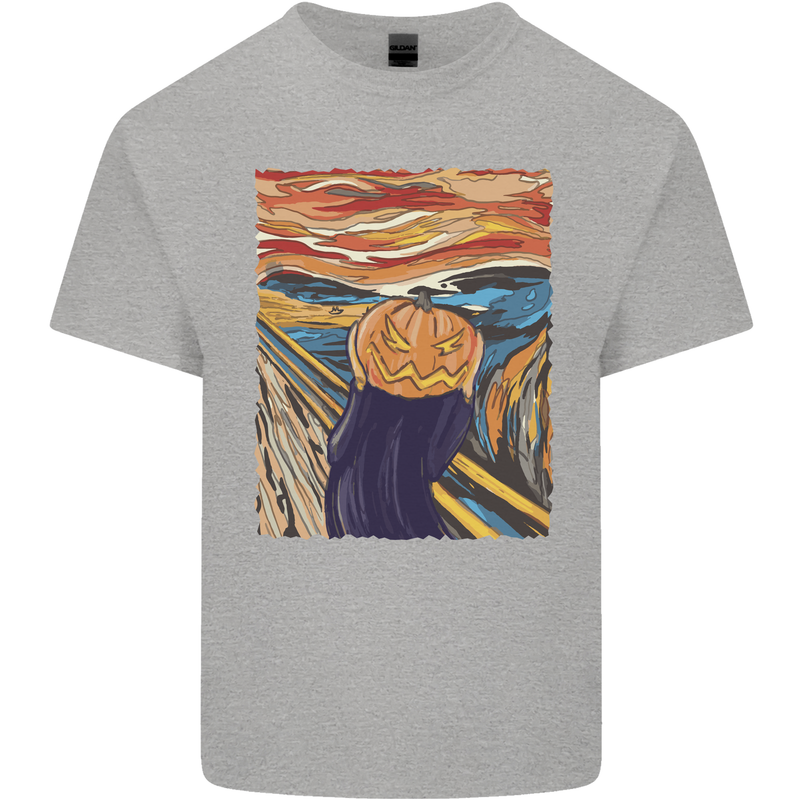 Pumpkin Scream Painting Halloween Kids T-Shirt Childrens Sports Grey