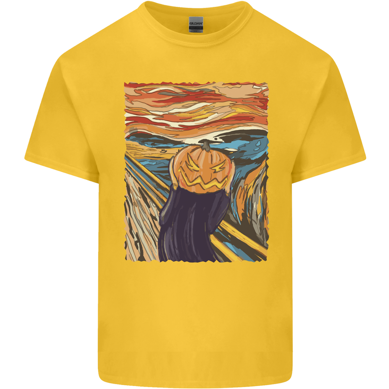 Pumpkin Scream Painting Halloween Kids T-Shirt Childrens Yellow