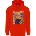 Pumpkin Scream Painting Halloween Mens 80% Cotton Hoodie Bright Red