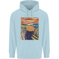 Pumpkin Scream Painting Halloween Mens 80% Cotton Hoodie Light Blue