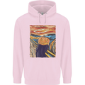 Pumpkin Scream Painting Halloween Mens 80% Cotton Hoodie Light Pink