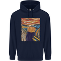 Pumpkin Scream Painting Halloween Mens 80% Cotton Hoodie Navy Blue