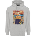 Pumpkin Scream Painting Halloween Mens 80% Cotton Hoodie Sports Grey