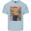 Pumpkin Scream Painting Halloween Mens Cotton T-Shirt Tee Top Light Blue