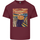 Pumpkin Scream Painting Halloween Mens Cotton T-Shirt Tee Top Maroon