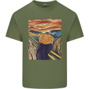 Pumpkin Scream Painting Halloween Mens Cotton T-Shirt Tee Top Military Green