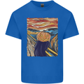 Pumpkin Scream Painting Halloween Mens Cotton T-Shirt Tee Top Royal Blue