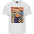 Pumpkin Scream Painting Halloween Mens Cotton T-Shirt Tee Top White