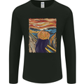 Pumpkin Scream Painting Halloween Mens Long Sleeve T-Shirt Black