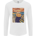 Pumpkin Scream Painting Halloween Mens Long Sleeve T-Shirt White
