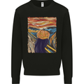 Pumpkin Scream Painting Halloween Mens Sweatshirt Jumper Black