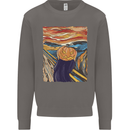 Pumpkin Scream Painting Halloween Mens Sweatshirt Jumper Charcoal