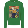 Pumpkin Scream Painting Halloween Mens Sweatshirt Jumper Irish Green