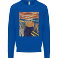 Pumpkin Scream Painting Halloween Mens Sweatshirt Jumper Royal Blue