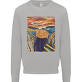 Pumpkin Scream Painting Halloween Mens Sweatshirt Jumper Sports Grey