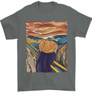 Pumpkin Scream Painting Halloween Mens T-Shirt 100% Cotton Charcoal
