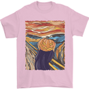 Pumpkin Scream Painting Halloween Mens T-Shirt 100% Cotton Light Pink