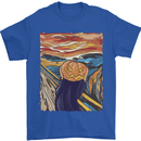 Pumpkin Scream Painting Halloween Mens T-Shirt 100% Cotton Royal Blue