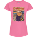 Pumpkin Scream Painting Halloween Womens Petite Cut T-Shirt Azalea