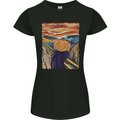 Pumpkin Scream Painting Halloween Womens Petite Cut T-Shirt Black