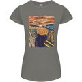 Pumpkin Scream Painting Halloween Womens Petite Cut T-Shirt Charcoal