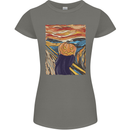 Pumpkin Scream Painting Halloween Womens Petite Cut T-Shirt Charcoal