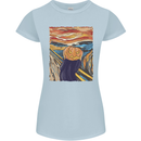 Pumpkin Scream Painting Halloween Womens Petite Cut T-Shirt Light Blue