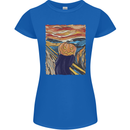 Pumpkin Scream Painting Halloween Womens Petite Cut T-Shirt Royal Blue