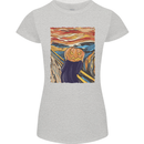 Pumpkin Scream Painting Halloween Womens Petite Cut T-Shirt Sports Grey