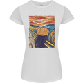 Pumpkin Scream Painting Halloween Womens Petite Cut T-Shirt White
