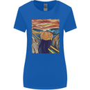Pumpkin Scream Painting Halloween Womens Wider Cut T-Shirt Royal Blue