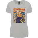 Pumpkin Scream Painting Halloween Womens Wider Cut T-Shirt Sports Grey