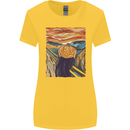 Pumpkin Scream Painting Halloween Womens Wider Cut T-Shirt Yellow