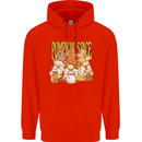 Pumpkin Spice Gnomes Halloween Childrens Kids Hoodie Bright Red