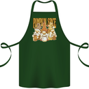 Pumpkin Spice Gnomes Halloween Cotton Apron 100% Organic Forest Green
