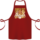 Pumpkin Spice Gnomes Halloween Cotton Apron 100% Organic Maroon