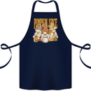 Pumpkin Spice Gnomes Halloween Cotton Apron 100% Organic Navy Blue
