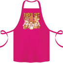 Pumpkin Spice Gnomes Halloween Cotton Apron 100% Organic Pink