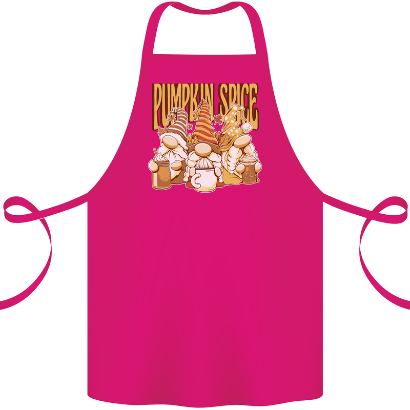 Pumpkin Spice Gnomes Halloween Cotton Apron 100% Organic Pink