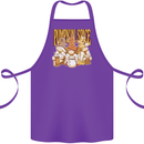Pumpkin Spice Gnomes Halloween Cotton Apron 100% Organic Purple