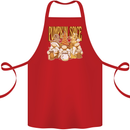 Pumpkin Spice Gnomes Halloween Cotton Apron 100% Organic Red