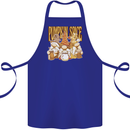 Pumpkin Spice Gnomes Halloween Cotton Apron 100% Organic Royal Blue