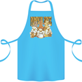 Pumpkin Spice Gnomes Halloween Cotton Apron 100% Organic Turquoise