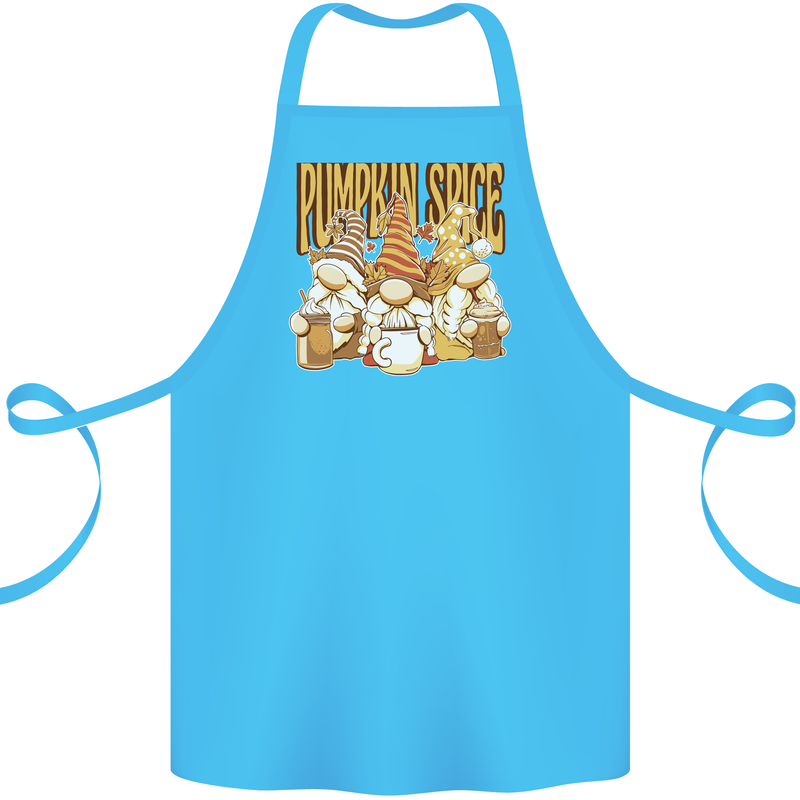 Pumpkin Spice Gnomes Halloween Cotton Apron 100% Organic Turquoise