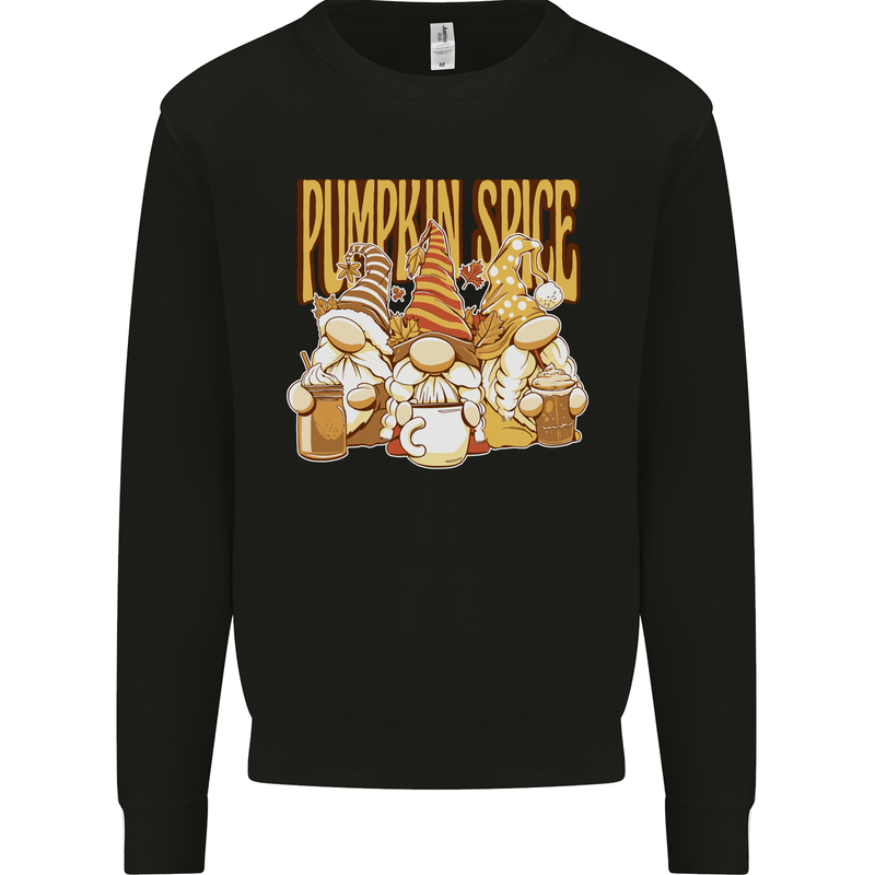 Pumpkin Spice Gnomes Halloween Kids Sweatshirt Jumper Black