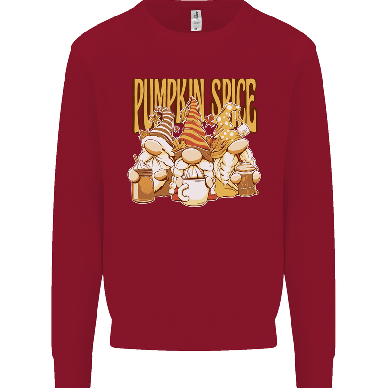 Pumpkin Spice Gnomes Halloween Kids Sweatshirt Jumper Red