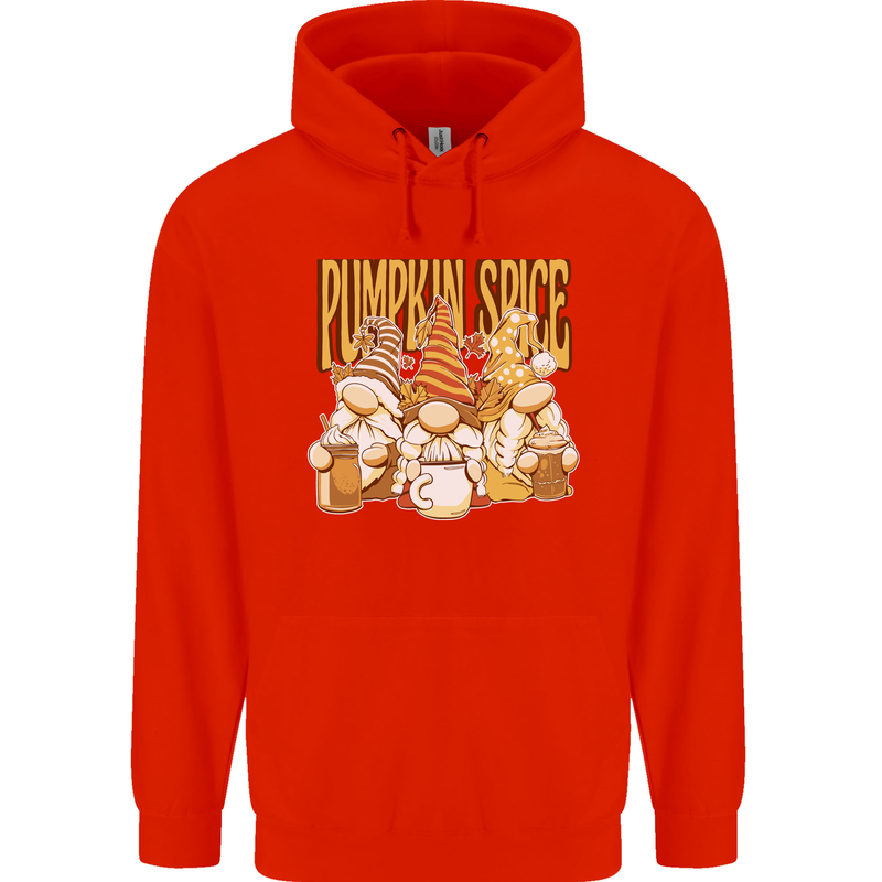 Pumpkin Spice Gnomes Halloween Mens 80% Cotton Hoodie Bright Red