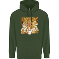 Pumpkin Spice Gnomes Halloween Mens 80% Cotton Hoodie Forest Green