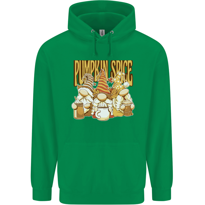 Pumpkin Spice Gnomes Halloween Mens 80% Cotton Hoodie Irish Green